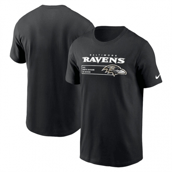 Men's Baltimore Ravens Black Division Essential T Shirt - U-jersey