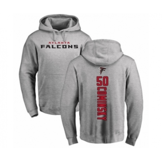 Football Atlanta Falcons #50 John Cominsky Ash Backer Pullover Hoodie - U-jersey