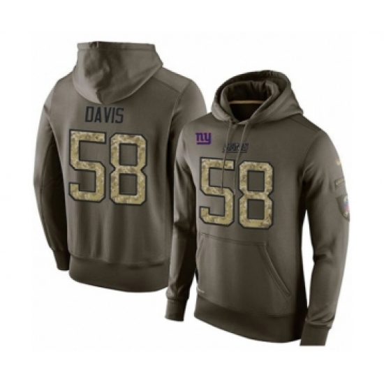 Football Men's New York Giants #58 Tae Davis Green Salute To Service Pullover Hoodie - U-jersey