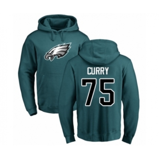 Philadelphia Eagles #75 Vinny Curry Green Name & Number Logo Pullover Hoodie - U-jersey