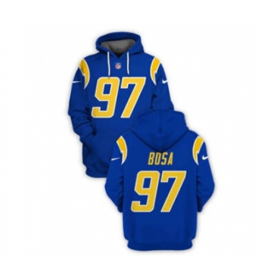 Men's Los Angeles Chargers #97 Joey Bosa 2021 Royal Pullover Football Hoodie - U-jersey