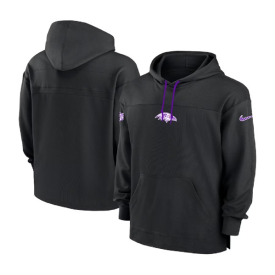 Men's Baltimore Ravens Black Performance Pullover Hoodie - U-jersey
