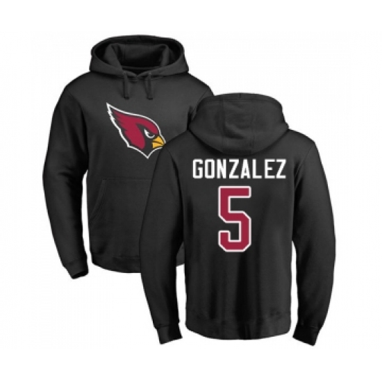 Football Arizona Cardinals #5 Zane Gonzalez Black Name & Number Logo Pullover Hoodie - U-jersey