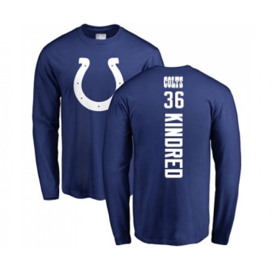 Football Indianapolis Colts #36 Derrick Kindred Royal Blue Backer Long Sleeve T-Shirt - U-jersey