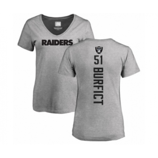 Football Women's Oakland Raiders #51 Vontaze Burfict Ash Backer T-Shirt - U-jersey