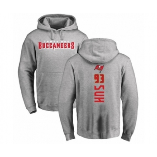 Football Tampa Bay Buccaneers #93 Ndamukong Suh Ash Backer Pullover Hoodie - U-jersey