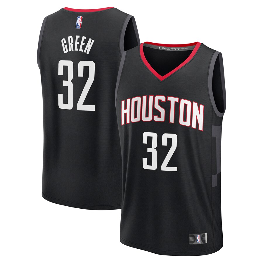 Men's Houston Rockets Jeff Green Fanatics Black Fast Break Replica Player Jersey - Statement Edition - U-jersey