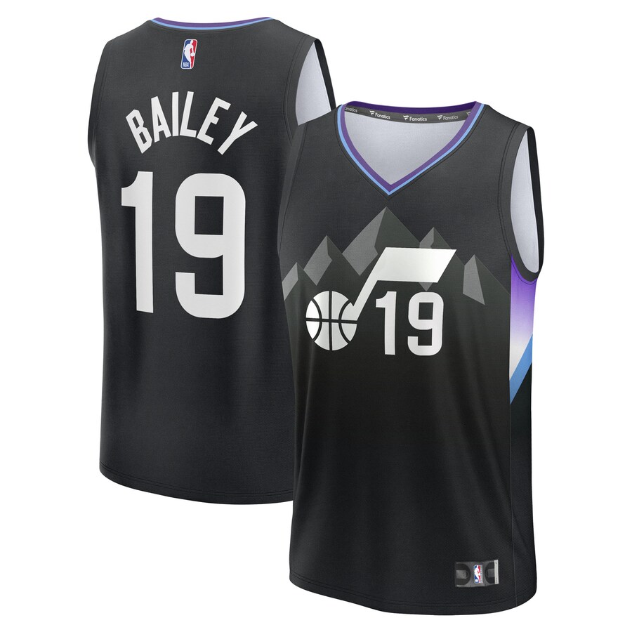 Youth Utah Jazz Ace Bailey Fanatics Black 2025 NBA Draft First Round Pick Fast Break Replica Jersey - Statement Edition - U-jersey
