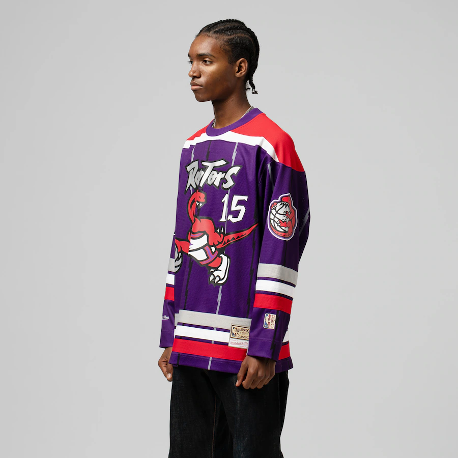 Unisex Toronto Raptors Vince Carter Mitchell & Ness Purple Maxxed Out Fashion Hockey Jersey - U-jersey
