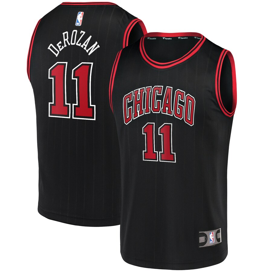 Youth Chicago Bulls DeMar DeRozan Fanatics Black Fast Break Player Jersey - Statement Edition - U-jersey