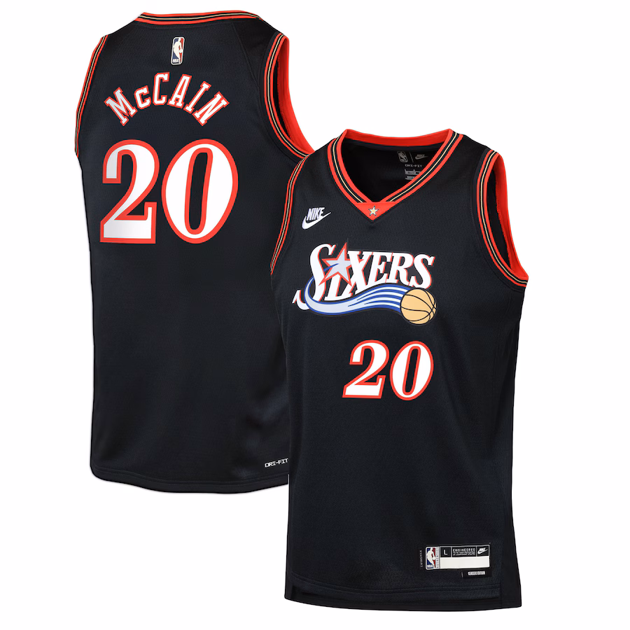 Youth Philadelphia 76ers Jared McCain Nike Black Swingman Jersey - Classic Edition - U-jersey