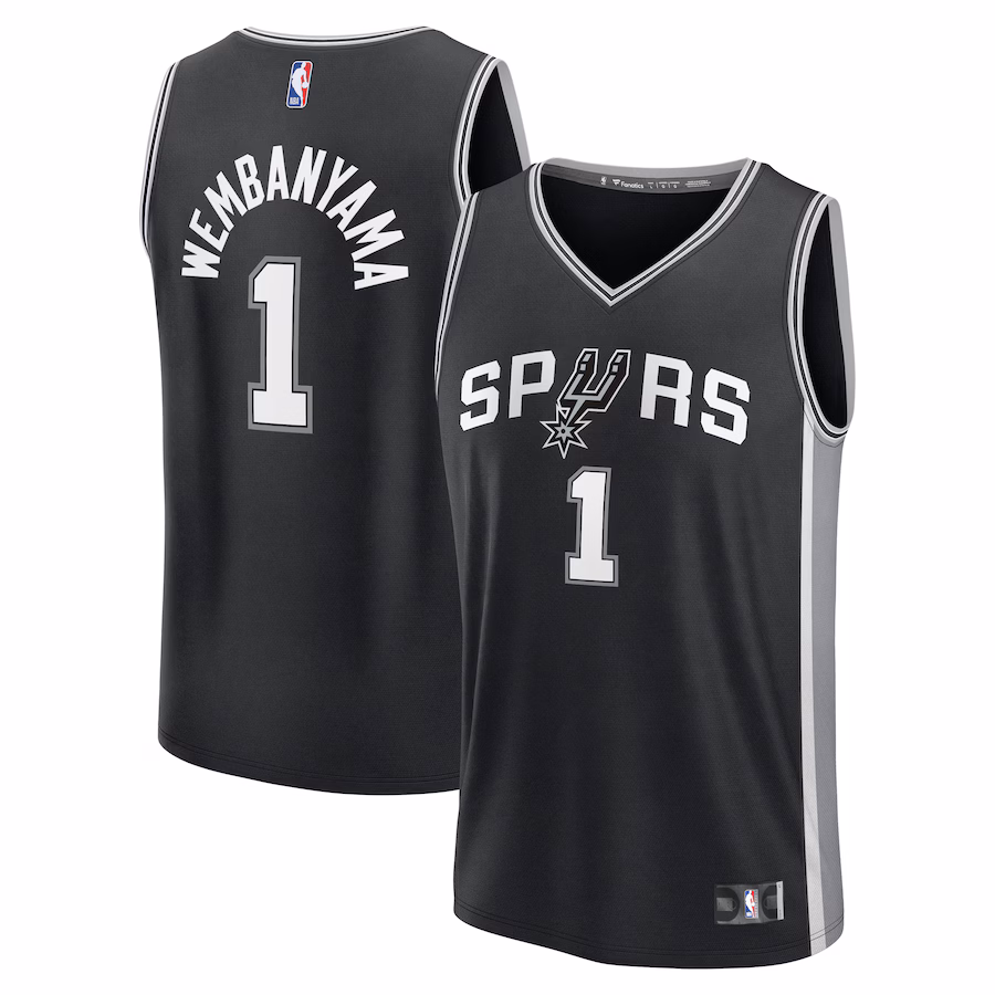 Youth San Antonio Spurs Victor Wembanyama Fanatics Black Fast Break Replica Player Jersey - Icon Edition - U-jersey