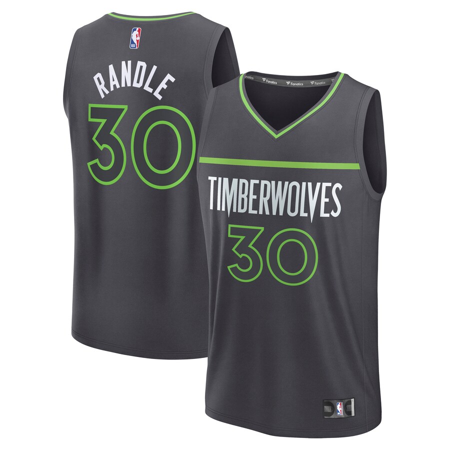 Men's Minnesota Timberwolves Julius Randle Fanatics Charcoal Fast Break Replica Player Jersey - Statement Edition - U-jersey