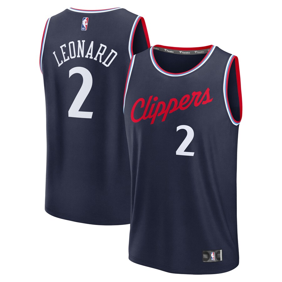 Men's LA Clippers Kawhi Leonard Fanatics Navy Fast Break Replica Player Jersey - Icon Edition - U-jersey