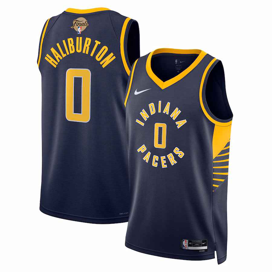 Unisex Indiana Pacers Tyrese Haliburton Nike Navy 2025 NBA Finals Swingman Jersey - Icon Edition - U-jersey