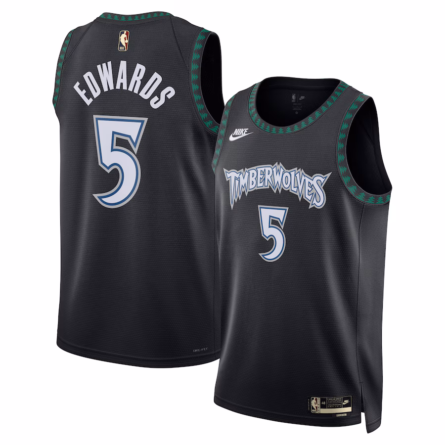 Unisex Minnesota Timberwolves Anthony Edwards Nike Black Swingman Jersey - Classic Edition - U-jersey
