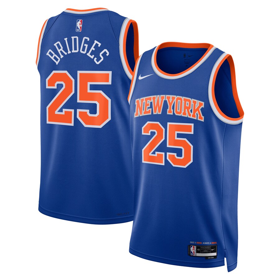 Unisex New York Knicks Mikal Bridges Nike Blue Swingman Jersey - Icon Edition - U-jersey