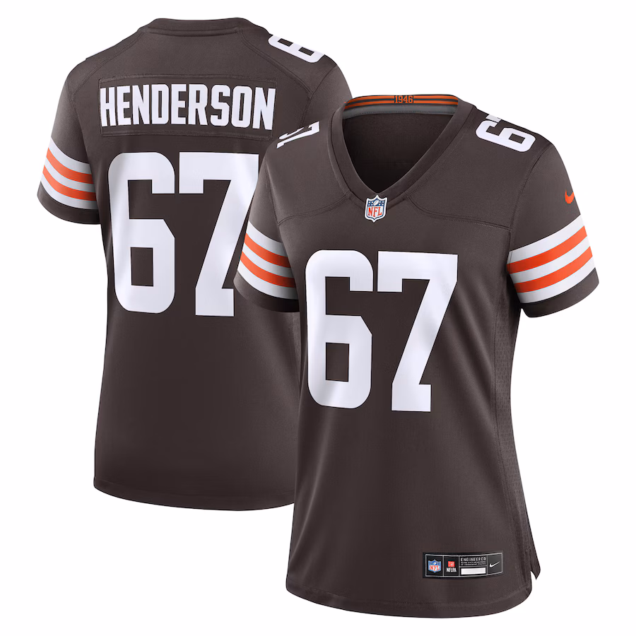 Women's Cleveland Browns LaDarius Henderson Nike Brown Team Game Jersey - U-jersey