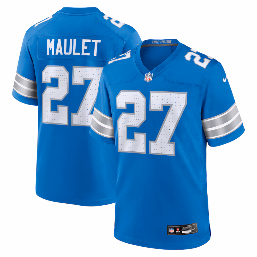 Men's Detroit Lions Arthur Maulet Nike Blue Team Game Jersey - U-jersey