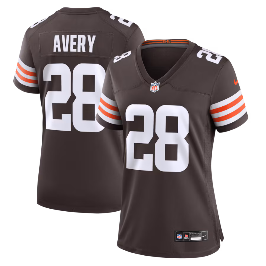 Women's Cleveland Browns Tre Avery Nike Brown Team Game Jersey - U-jersey