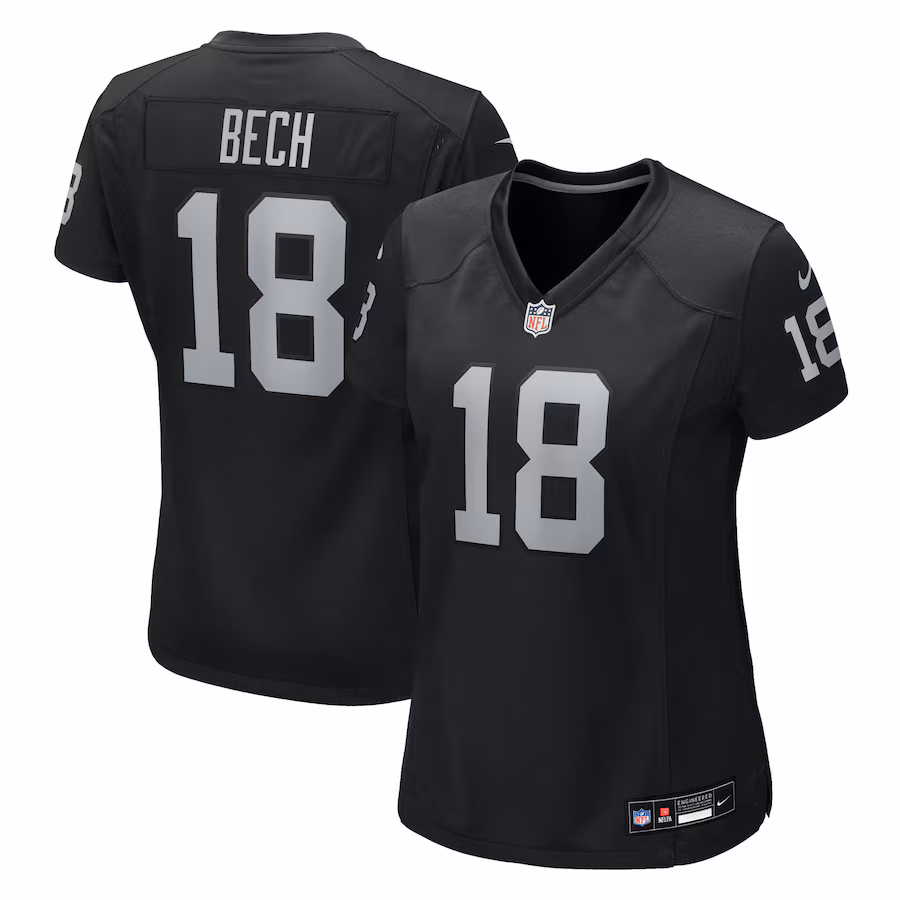 Women's Las Vegas Raiders Jack Bech Nike Black Team Game Jersey - U-jersey