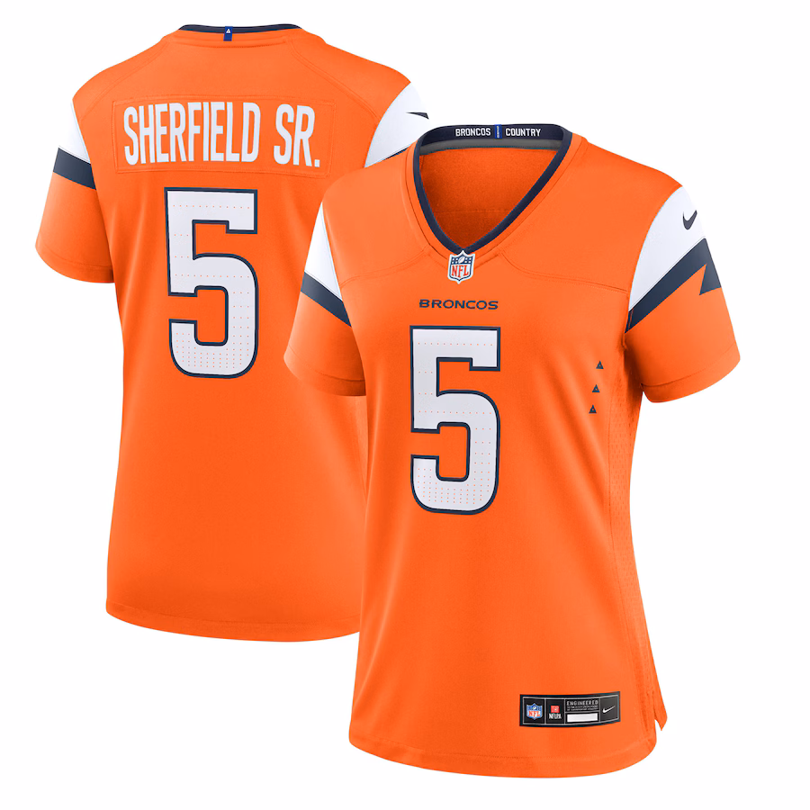 Women's Denver Broncos Trent Sherfield Sr. Nike Orange Team Game Jersey - U-jersey