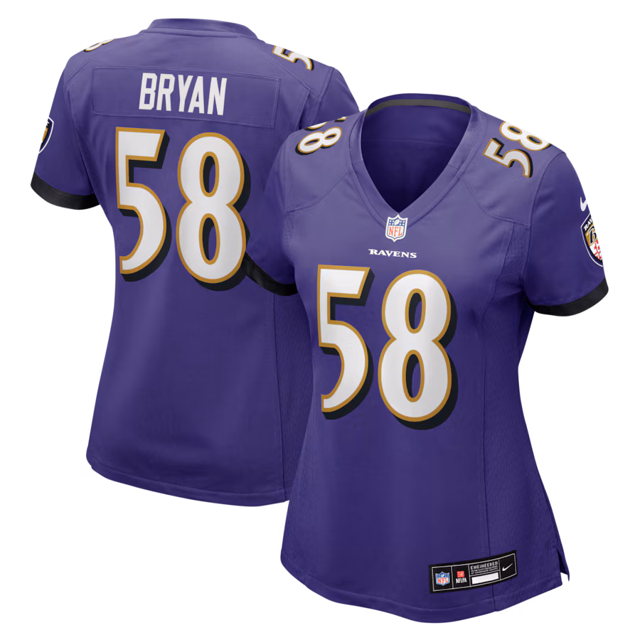 Women's Baltimore Ravens Taven Bryan Nike Purple Team Game Jersey - U-jersey