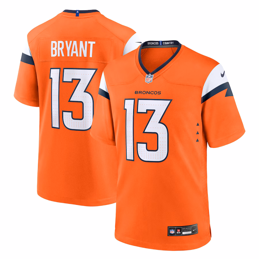Men's Denver Broncos Pat Bryant Nike Orange Team Game Jersey - U-jersey