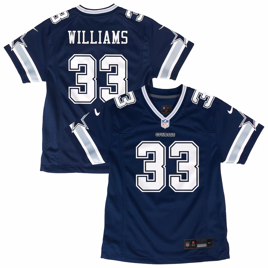 Youth Dallas Cowboys Javonte Williams Nike Navy Game Jersey - U-jersey