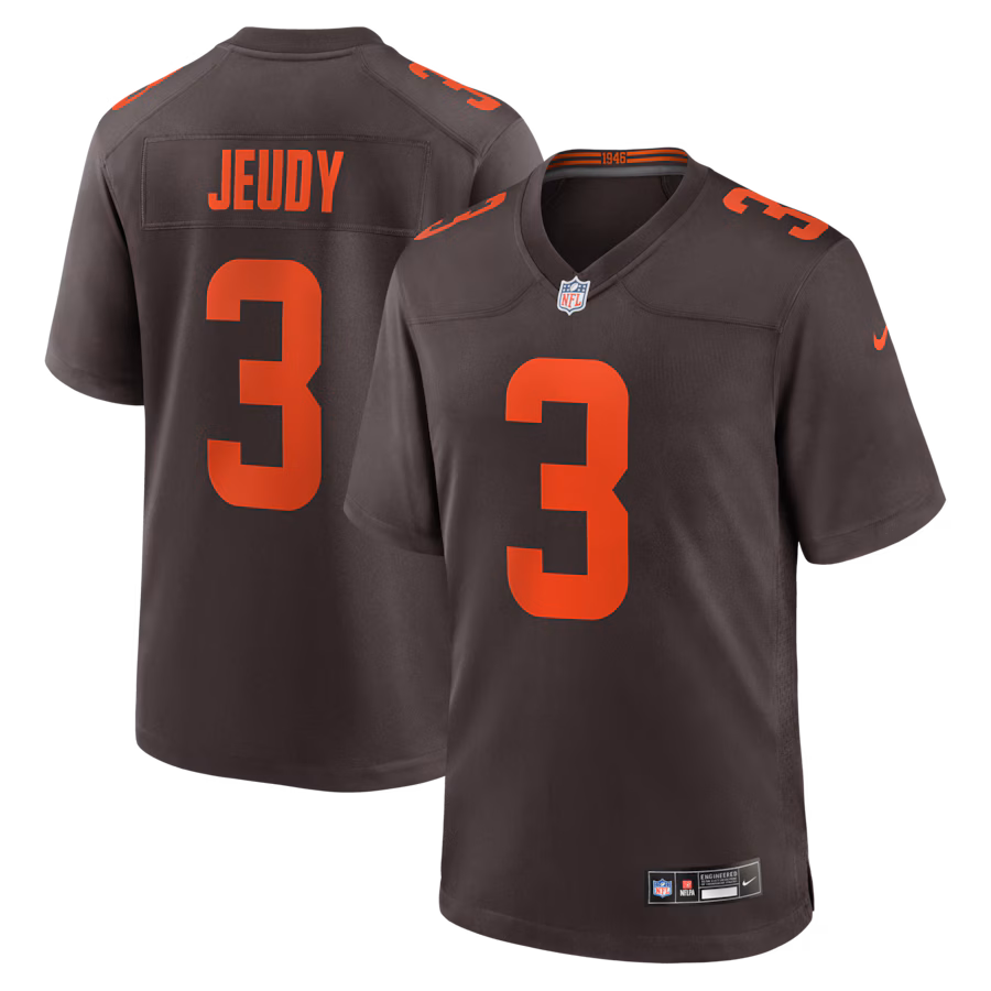 Men's Cleveland Browns Jerry Jeudy Nike Brown Alpha Dawg Game Jersey - U-jersey