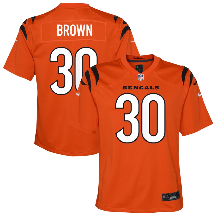 Youth Cincinnati Bengals Chase Brown Nike Orange Alternate Game Jersey - U-jersey