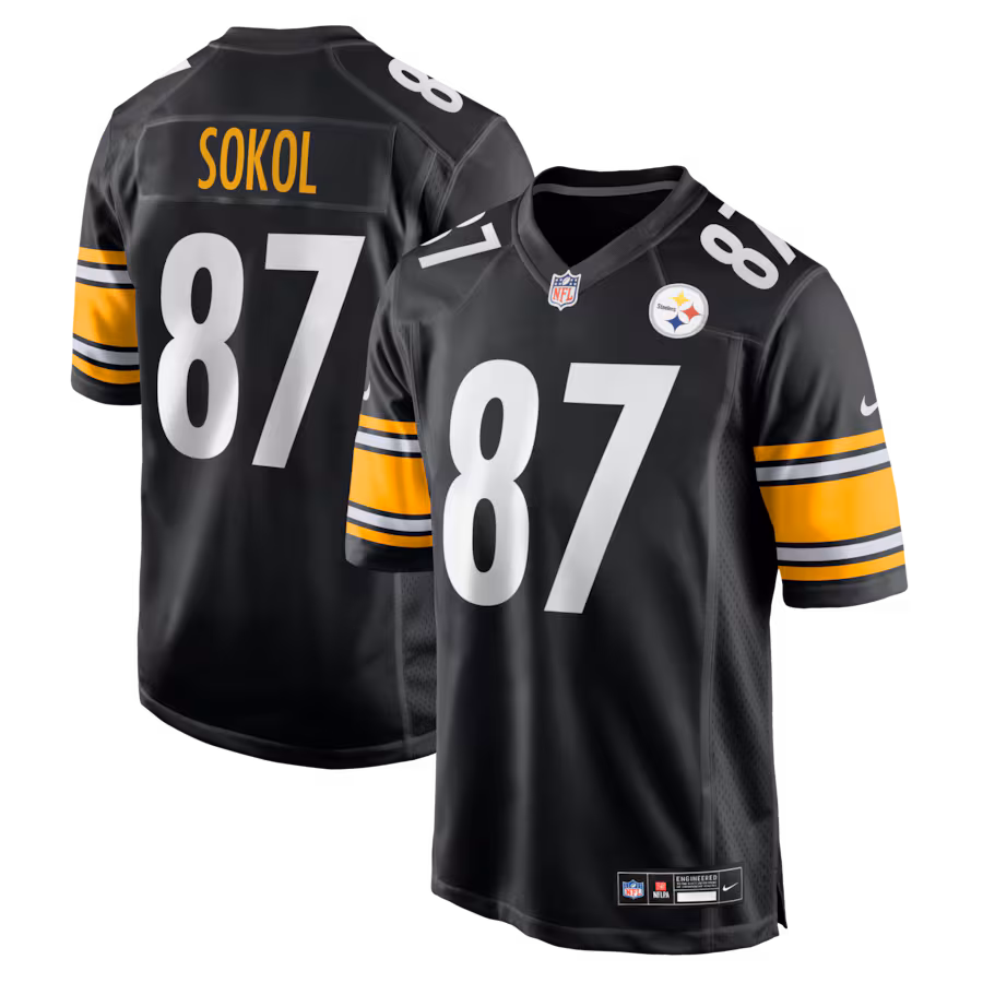Men's Pittsburgh Steelers Matt Sokol Nike Black Team Game Jersey - U-jersey
