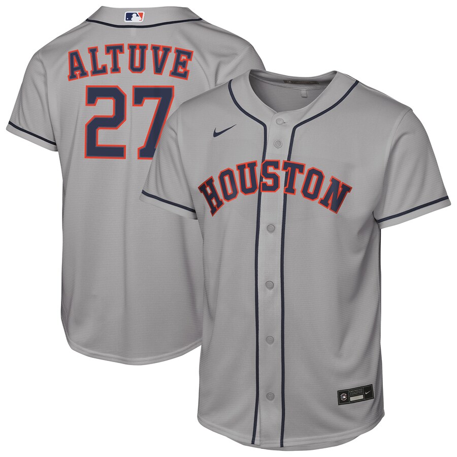 Youth Houston Astros Jose Altuve Nike Gray Road Replica Jersey - U-jersey