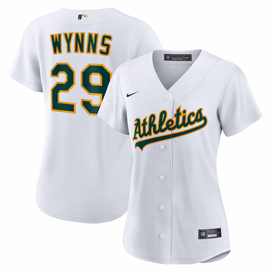 Women's Athletics Austin Wynns Nike White Home Replica Jersey - U-jersey