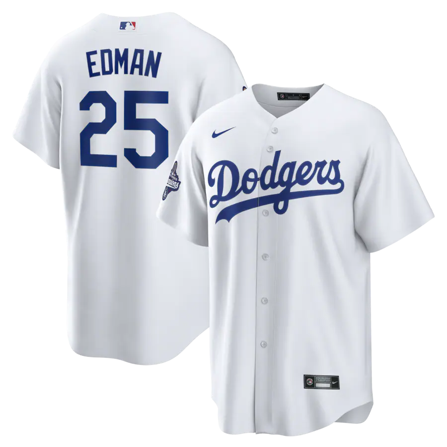 Men's Los Angeles Dodgers Tommy Edman Nike White 2025 World Series Champions Home Replica Jersey - U-jersey