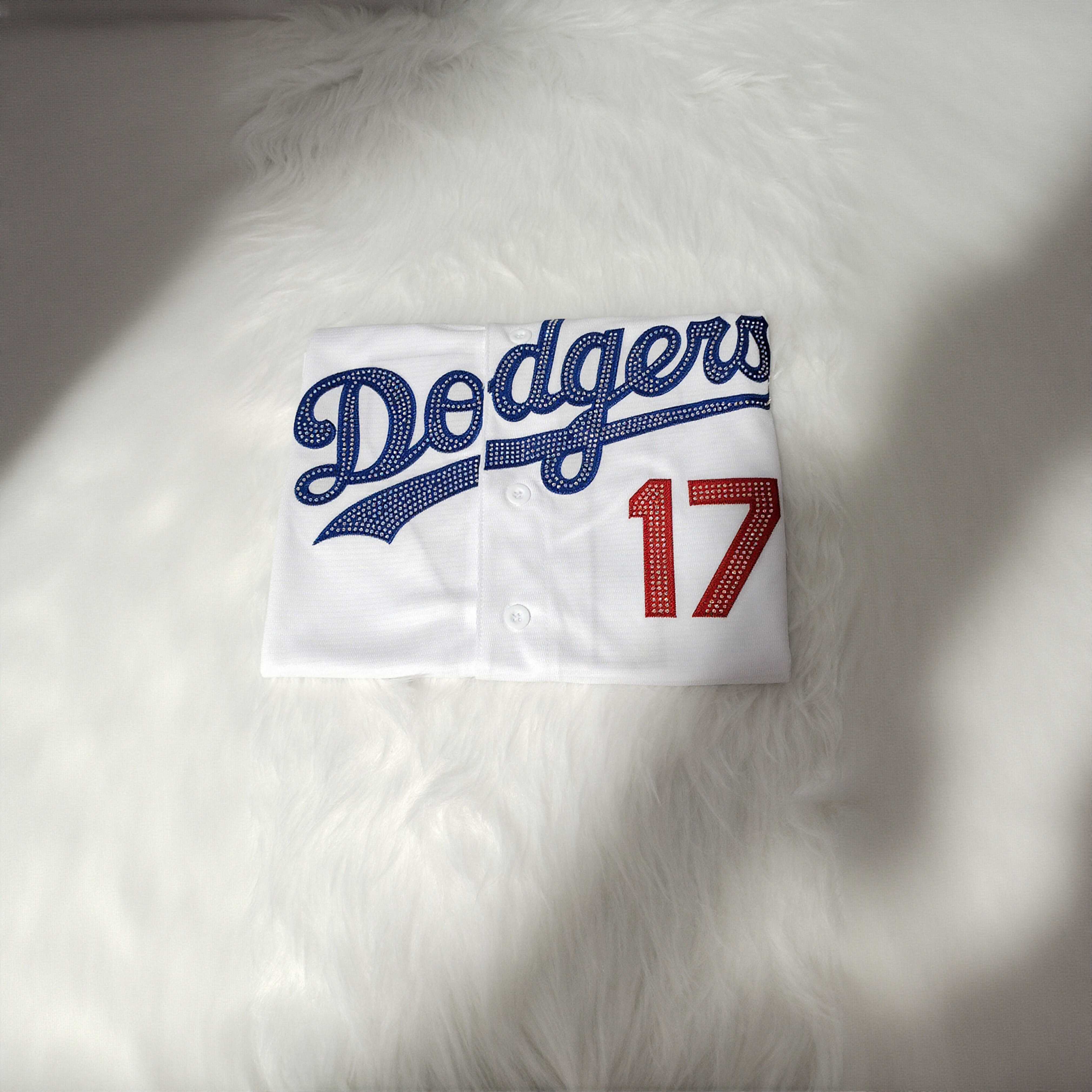 [Diamond-Studded Collector's Edition,logo-free] Shohei Ohtani Los Angeles Dodgers Home Limited Edition Player Jersey - White - U-jersey