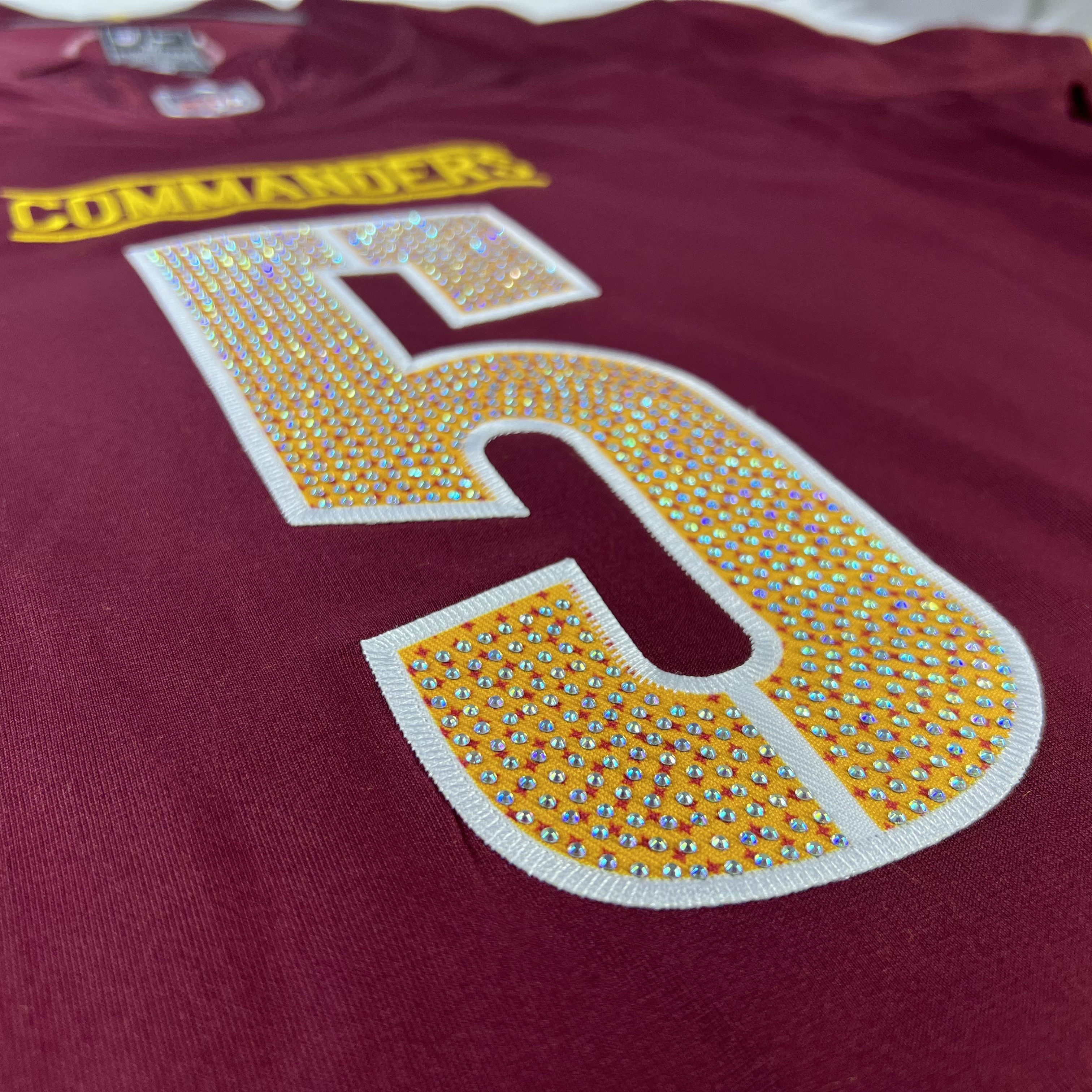 [Diamond-Studded Collector's Edition] Jayden Daniels Washington Commanders Nike Vapor F.U.S.E. Limited Jersey - Burgundy - U-jersey