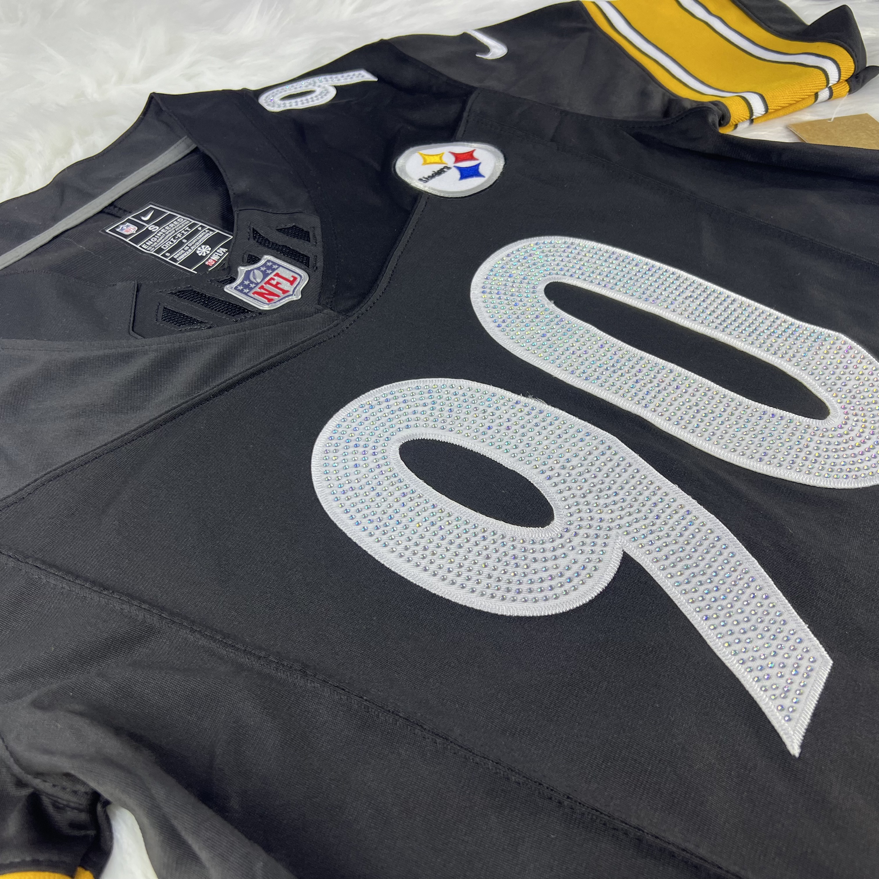 [Diamond-Studded Collector's Edition] T.J. Watt Pittsburgh Steelers Nike Vapor F.U.S.E. Limited Jersey - Black - U-jersey