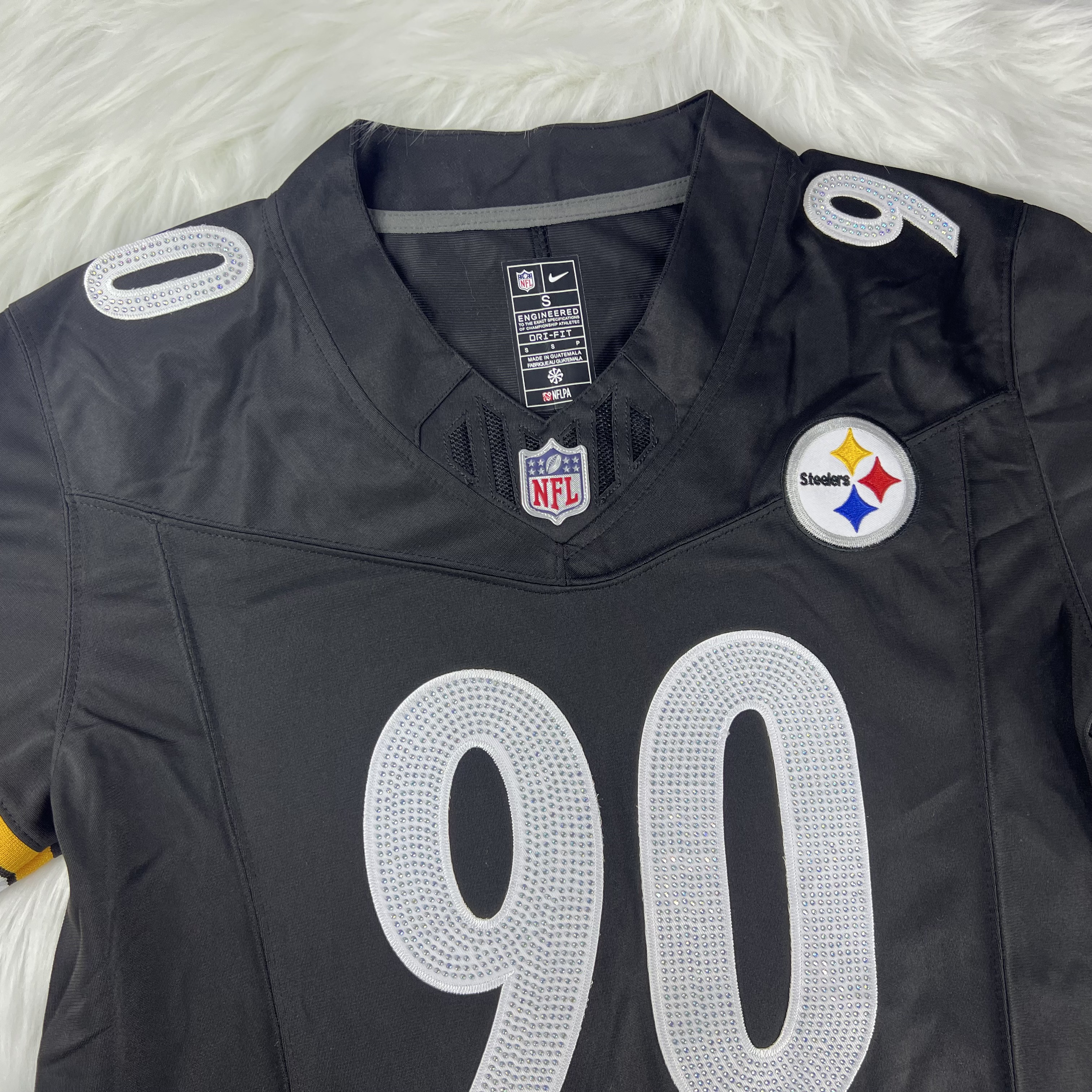 [Diamond-Studded Collector's Edition] T.J. Watt Pittsburgh Steelers Nike Vapor F.U.S.E. Limited Jersey - Black - U-jersey
