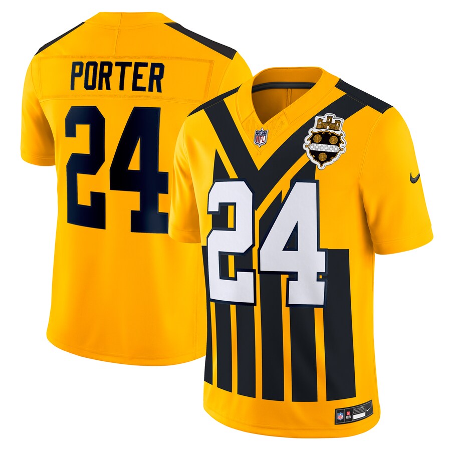 Men's Pittsburgh Steelers Joey Porter Jr. Nike Gold Alternate 1933 Throwback Vapor F.U.S.E. Limited Jersey - U-jersey