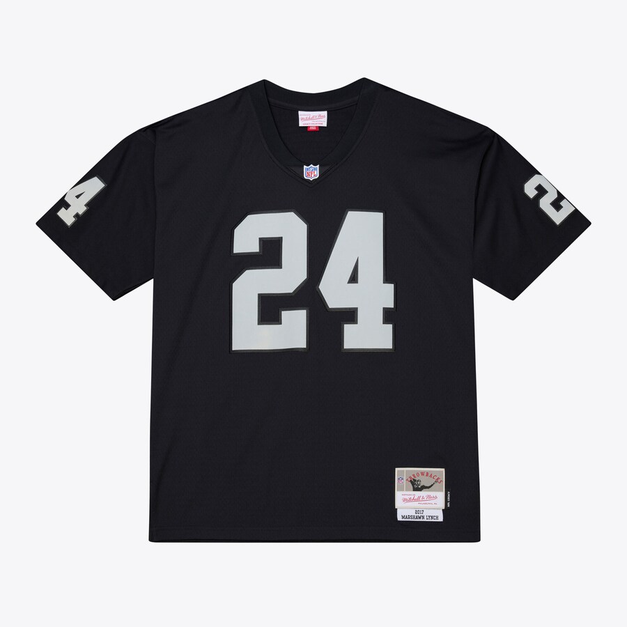 Men's Oakland Raiders Marshawn Lynch Mitchell & Ness Black Legacy Replica Jersey - U-jersey