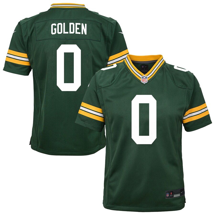 Youth Green Bay Packers Matthew Golden Nike Green Team Game Jersey - U-jersey