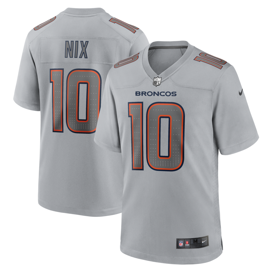 Men's Denver Broncos Bo Nix Nike Gray Atmosphere Fashion Game Jersey - U-jersey