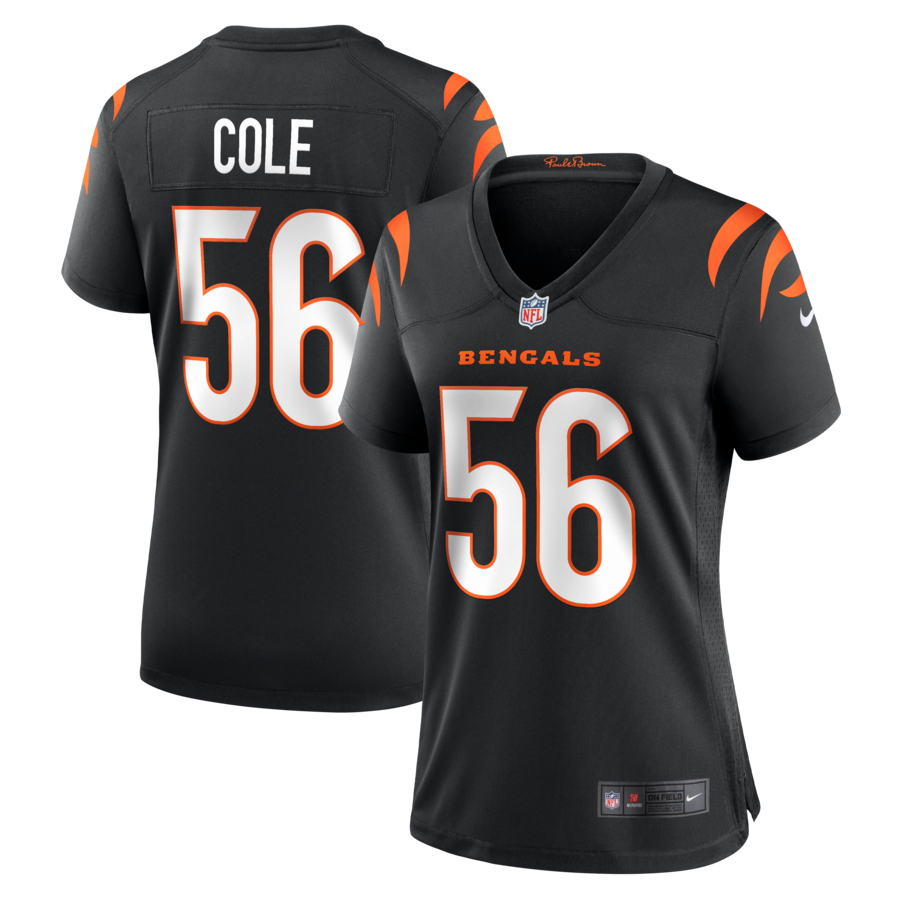 Women's Cincinnati Bengals Myles Cole Nike Black Team Game Jersey - U-jersey