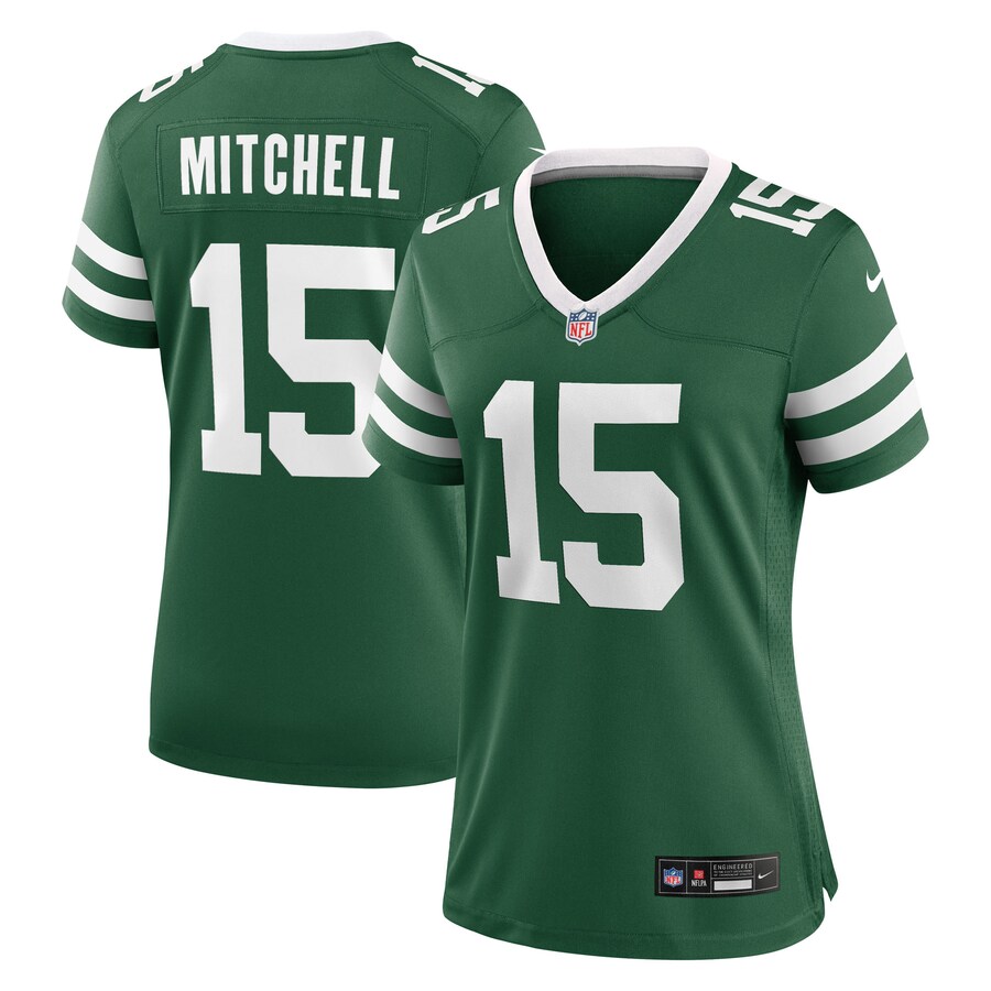 Women's New York Jets Adonai Mitchell Nike Legacy Green Team Game Jersey - U-jersey