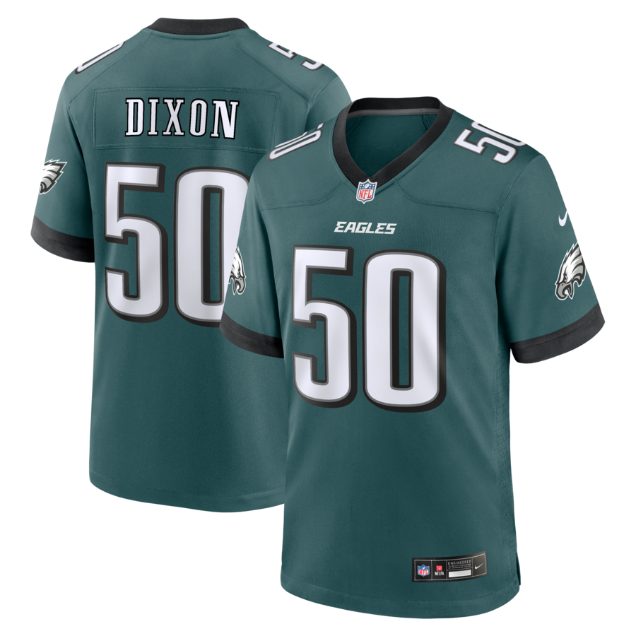 Men's Philadelphia Eagles Lance Dixon Nike Midnight Green Team Game Jersey - U-jersey