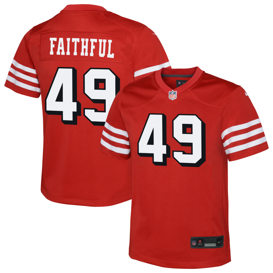 Youth San Francisco 49ers The Faithful Nike Scarlet Alternate 2 Game Jersey - U-jersey