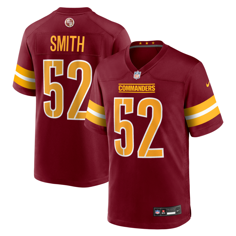 Men's Washington Commanders Preston Smith Nike Burgundy Team Game Jersey - U-jersey