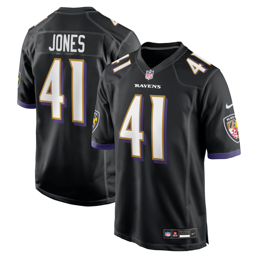 Men's Baltimore Ravens Dre'Mont Jones Nike Black Alternate Game Jersey - U-jersey