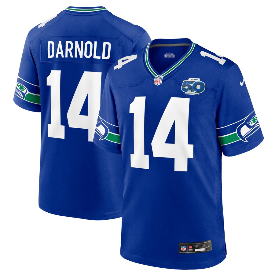 Men's Seattle Seahawks Sam Darnold Nike Royal Alternate 50th Season Game Jersey - U-jersey
